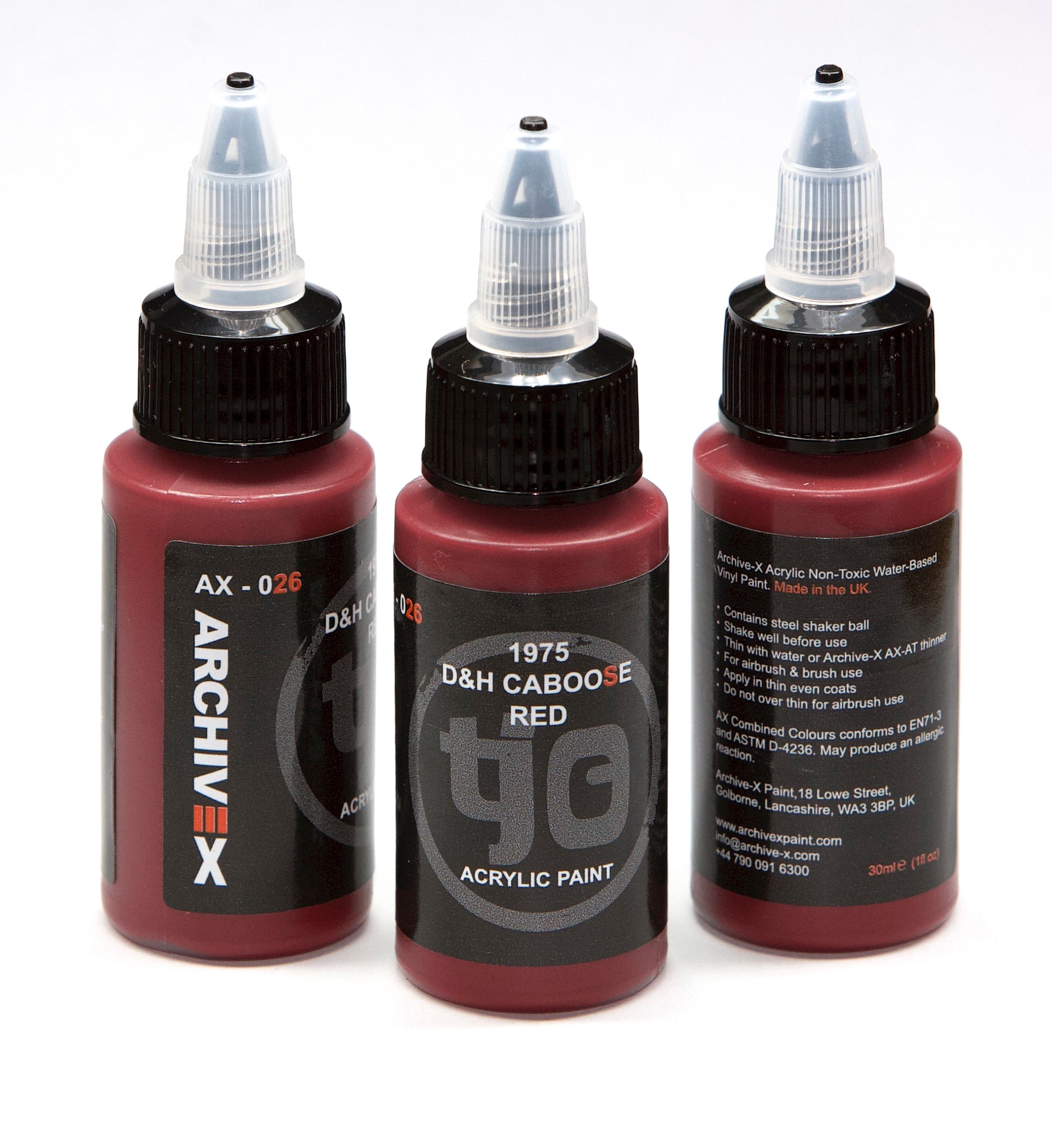 AX-026 1975 D&H Caboose Red Acrylic Paint 30ml