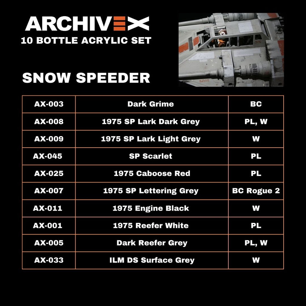 Snow Speeder Acrylic set (contains 10 colours)