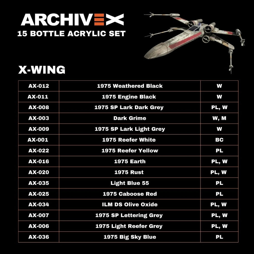 X-Wing Acrylic Set (contains 15 colours)